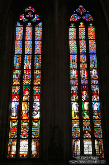 Painted windows in St. Martin´s cathedral in Bratislava