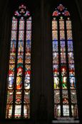 Travel photography:Painted windows in St. Martin´s cathedral in Bratislava, Slovakia