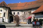 Travel photography:Bled castle courtyard, Slovenia