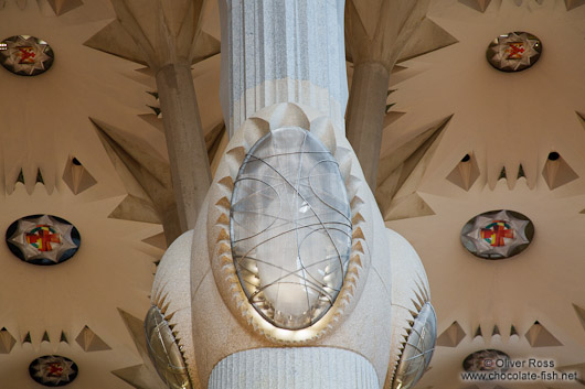 Barcelona Sagrada Familia interior pillar detail