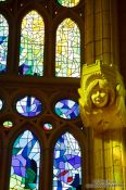 Travel photography:Barcelona Sagrada Familia windows, Spain