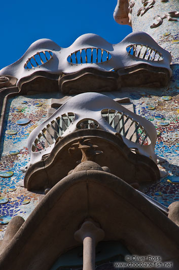 Facade detail with balconies on Casa Batlló
