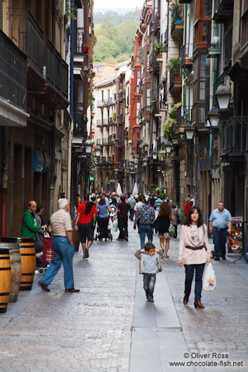 Street in the casco viejo (old town) in Bilbao