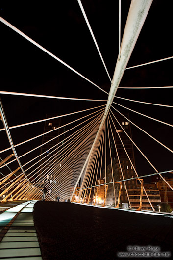 Bilbao Zubizuri Bridge by night