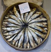 Travel photography:Smoked fish for sale in Bilbao, Spain