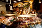 Travel photography:Delicatessen stall at the Bilbao food market, Spain