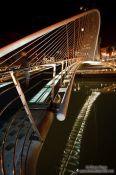 Travel photography:Bilbao Zubizuri Bridge by night, Spain