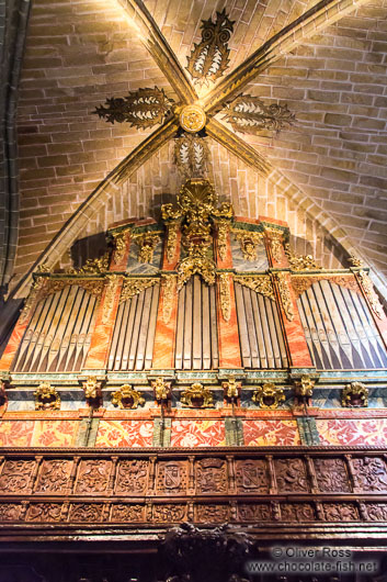 Main organ inside Avila Cathedral