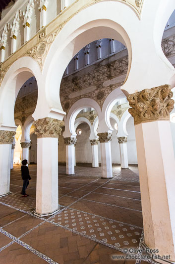 Arches inside the Santa Maria la Blanca synagogue in Toledo
