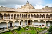 Travel photography:The Convento de las Dueñas in Salamanca with the cathedral in the background, Spain