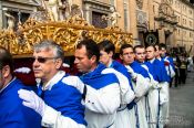 Travel photography:Religious procession during the Easter week in Salamanca, Spain