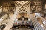 Travel photography:Main organ inside the New Cathedral in Salamanca, Spain