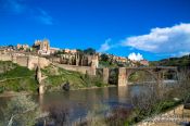 Travel photography:Panorama of Toledo with the Bajada San Martin and Tajo river, Spain