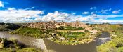 Travel photography:Toledo city panorama with river Tajo, Spain