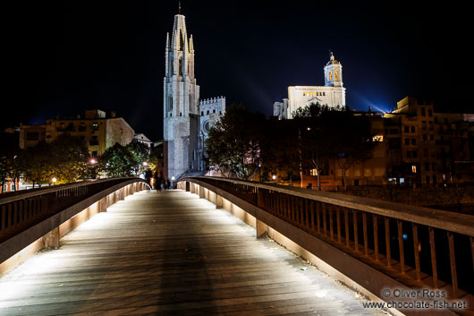 Girona cathedral by night