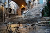 Travel photography:Square in Girona`s histoical old town , Spain