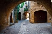 Travel photography:Passage in the old town in Pals, Spain