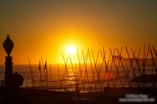 Travel photography:Sunset over the Sitges harbour, Spain