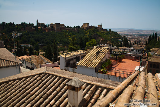 View of the Alhambra from Granada`s Albayzin district