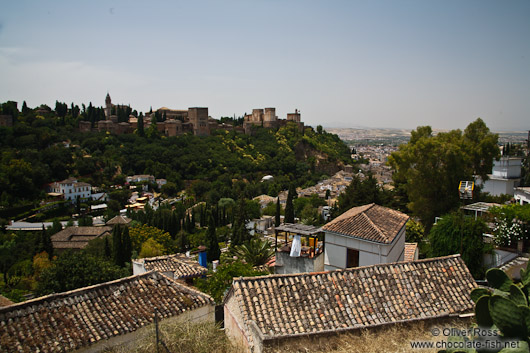 View of the Alhambra from Granada`s Sacromonte district