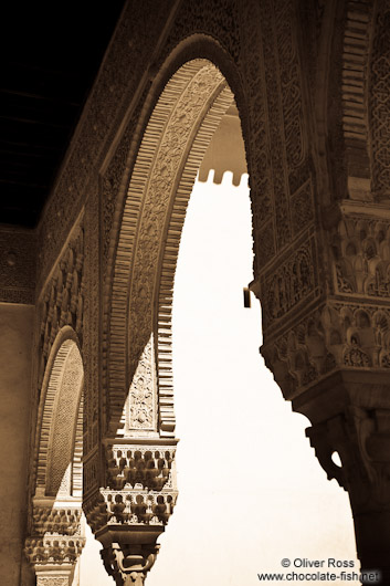 Arches in Granada`s Alhambra