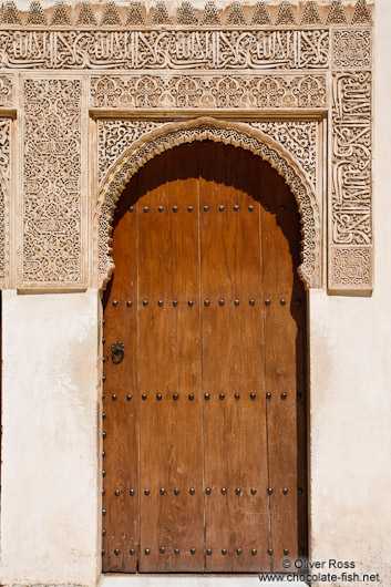 Door in the Nazrin palace in the Granada Alhambra