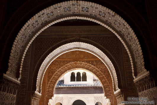 Doorways in the Nazrin palace in the Granada Alhambra