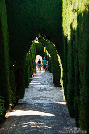 Labyrinth garden in the Generalife of the Granada Alhambra