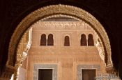 Travel photography:Arch in the Nazrin palace of the Granada Alhambra, Spain
