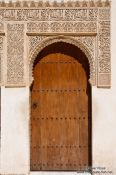 Travel photography:Door in the Nazrin palace in the Granada Alhambra, Spain