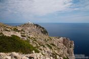 Travel photography:View of the cape and light house at Cap Formentor, Spain