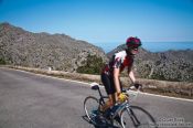 Travel photography:Cyclist in the Serra de Tramuntana mountains, Spain