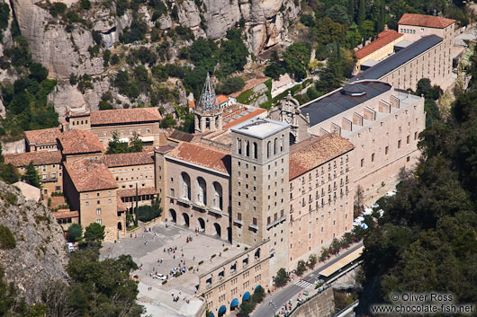 Aerial view of the Montserrat monastery