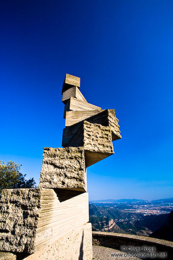 Sculpture by Ramon Llull at Montserrat monastery