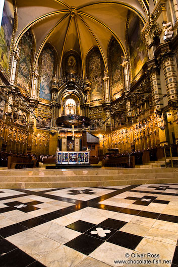 Altar of the main church at Montserrat monastery