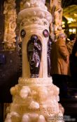 Travel photography:White marble sculpture inside the main church at Montserrat monastery, Spain