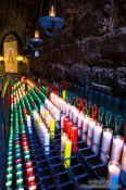 Travel photography:Row of candles at Montserrat monastery, Spain