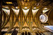 Travel photography:Roof construction inside the main church at Montserrat monastery, Spain