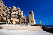 Travel photography:Montserrat monastery main square, Spain
