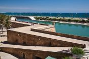 Travel photography:View of Palma bay and the old city wall, Spain