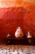 Travel photography:Old clay pots inside the Arabic Baths in Palma, Spain
