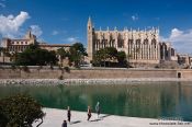 Travel photography:La Seu cathedral (right) with Almoina palace in Palma, Spain