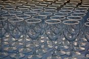Travel photography:Glasses in a restaurant outside the Palma Modern Art Museum, Spain