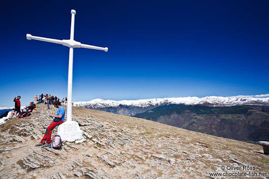 Summit cross on Taga mountain in the Pyrenees