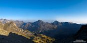 Travel photography:Mountain panorama seen from the ascent to the Aneto, Spain