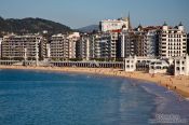 Travel photography:View of la Concha bay in San Sebastian, Spain
