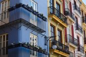 Travel photography:Facades in Valencia´s old town, Spain