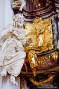 Travel photography:Sculpture on the pulpit in the Sankt Gallen Stiftskirche church, Switzerland