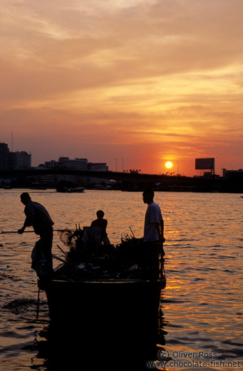 Sunset over Mae Nam Chao Phraya river
