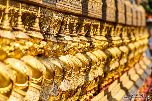 Golden Garuda sculptures at Wat Phra Kaew, the Bangkok Royal Palace